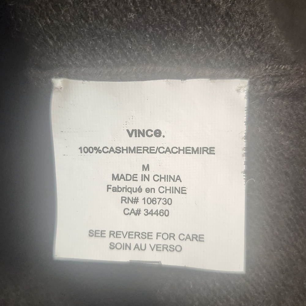 VINCE Brown Cashmere Tunic Sweater Dress V-Neck Sz M - Picture 6 of 6